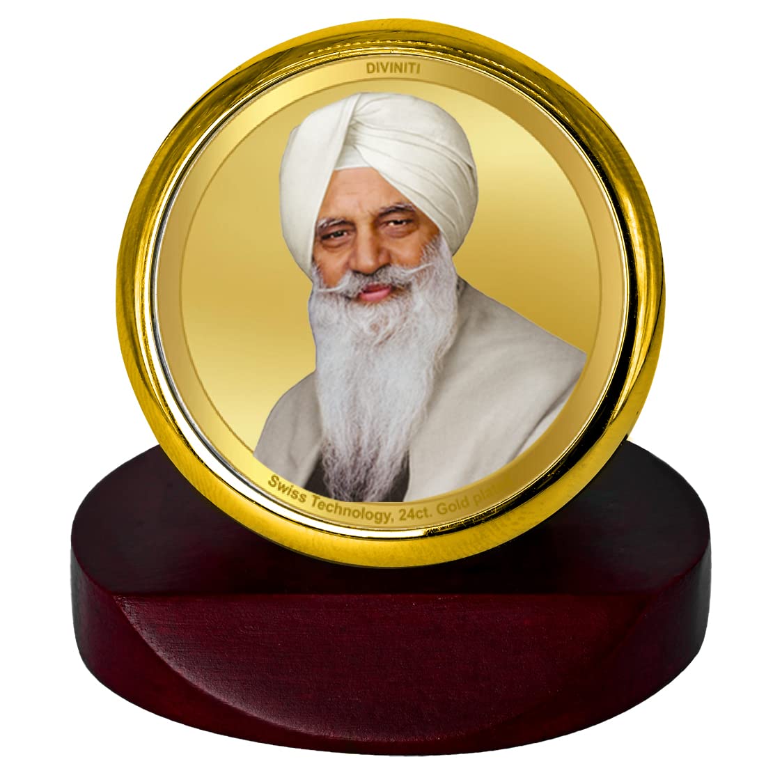 DIVINITI 24K Gold Plated Religious Car Dashboard Frame | Premium God Idol Frame for Car, Home Mandir & Office Table | Spiritual Gift, Decorative Showpiece | Radha Soami
