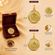DIVINITI 24K Gold Plated Double-Sided Religious Pendant with Premium Gift Box, Spiritual Locket for Men & Women, Devotional Jewellery for Gifting & Everyday Wear | Jagannath & Temple