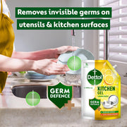 Dettol Dishwash liquid and Kitchen Gel | Cuts Tough Grease | Remove germs | Lemon Fragrance | 500ml (Refill Pack)