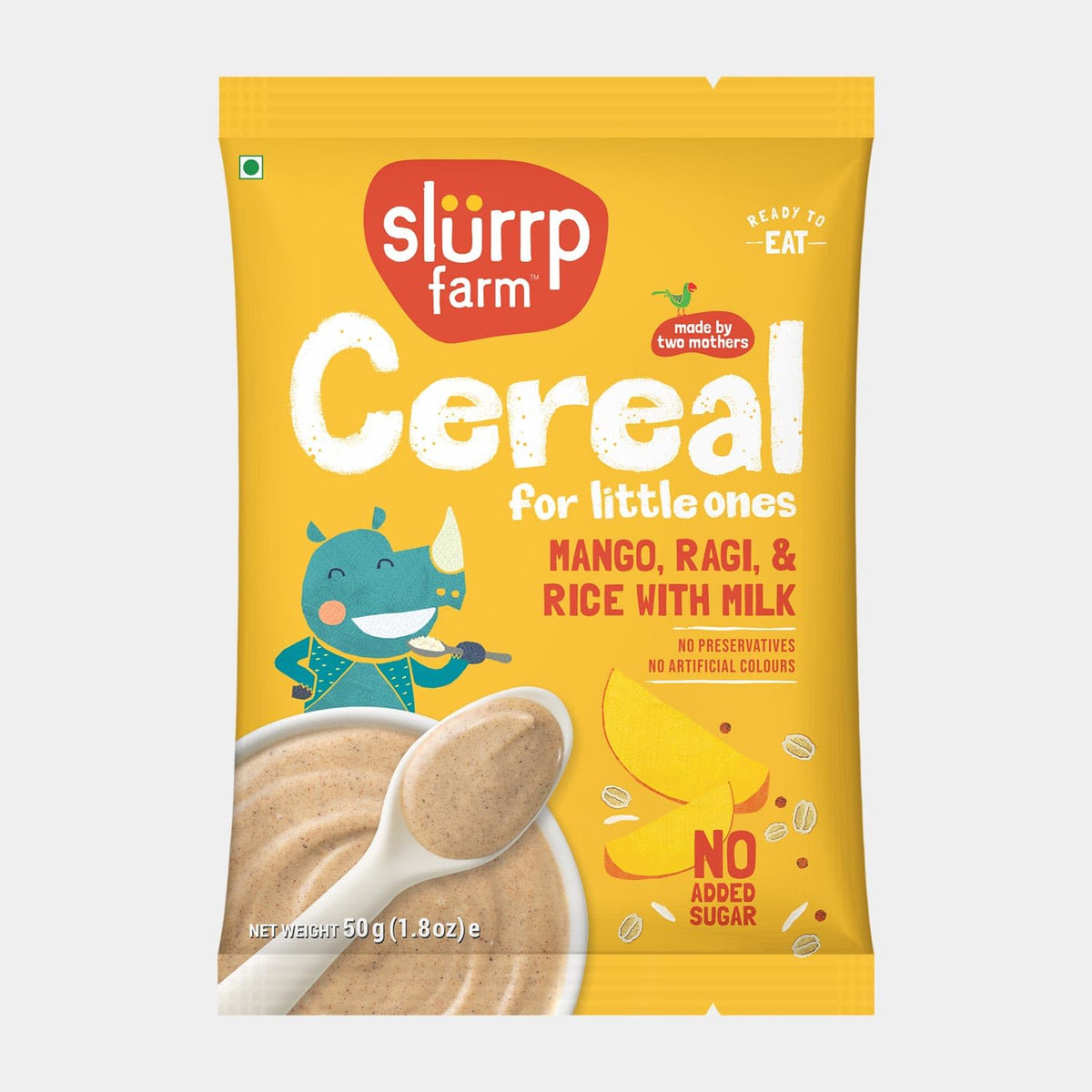 Slurrp Farm No Added Sugar, No Salt, Sprouted Ragi Powder | 100% Natural Ragi Flour | Free Mango Cereal Trial Pack | 250g