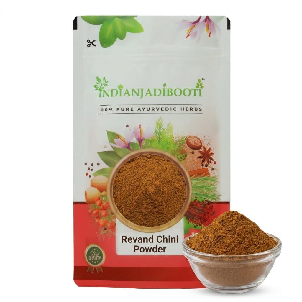 IndianJadiBooti Revand Chini Powder (Himalayan Rhubarb) | 100g Pack Of 2 (Total 200g) | Rheum Emodi Root | Archu/Rewand Chini | Natural Digestive Support & Traditional Tooth Powder Ingredient
