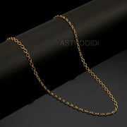 ASTRODIDI Gold Plated Chain | 24 Inch Stylish Light Weighted Golden Brass Neck Chain For Girls Women Men Boys (CHAIN-BALA-11)