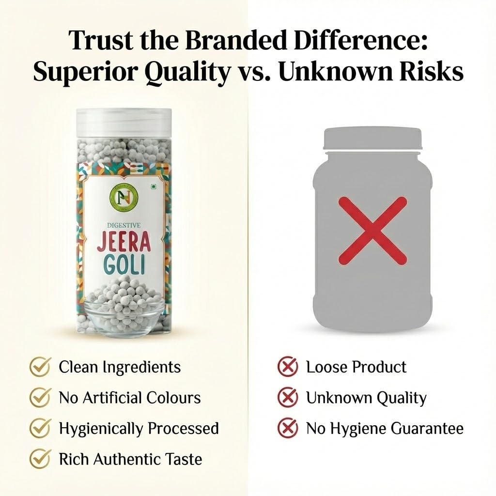 NatureVit Jeera Goli 200g | Digestive Cumin Candy | Traditional Mouth Freshener | 100% Natural Ingredients