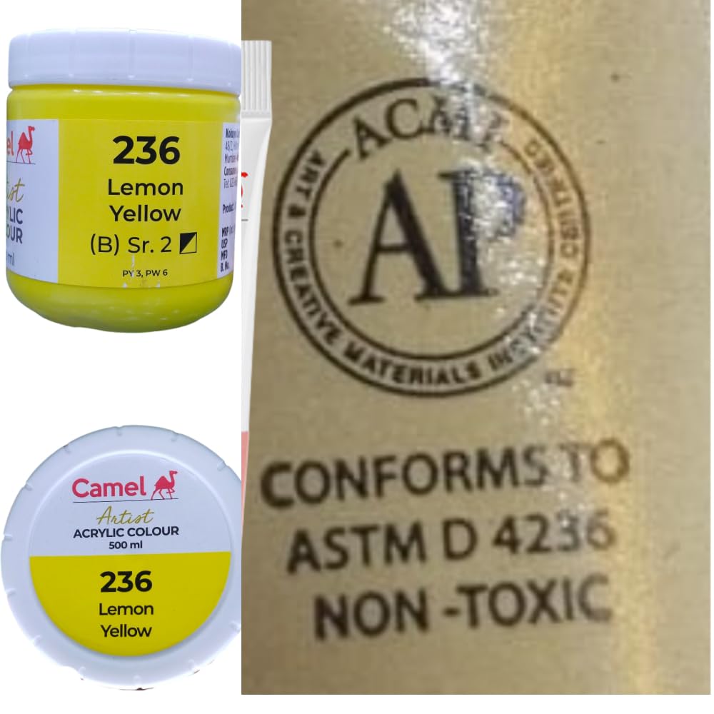 Camel Camlin Kokuyo Artist Acrylic Colour 500 ml Series 2 Lemon Yellow