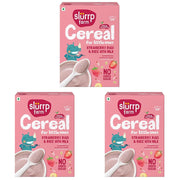 Slurrp Farm Cereal, Ragi, Rice and Strawberry with Milk, Instant Healthy Food, NO Added Sugar, Mildly Sweetened with Date Powder