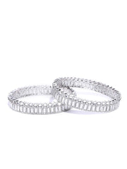Priyaasi Elegant Latest Stylish Artificial Stones Silver-Plated Bangle Set for Women & Girls