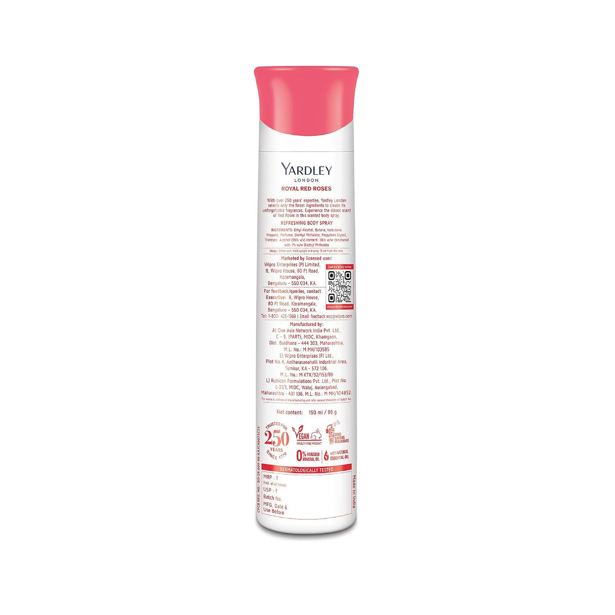 Yardley London Royal Red Roses Refreshing Deo For Women, 150ml