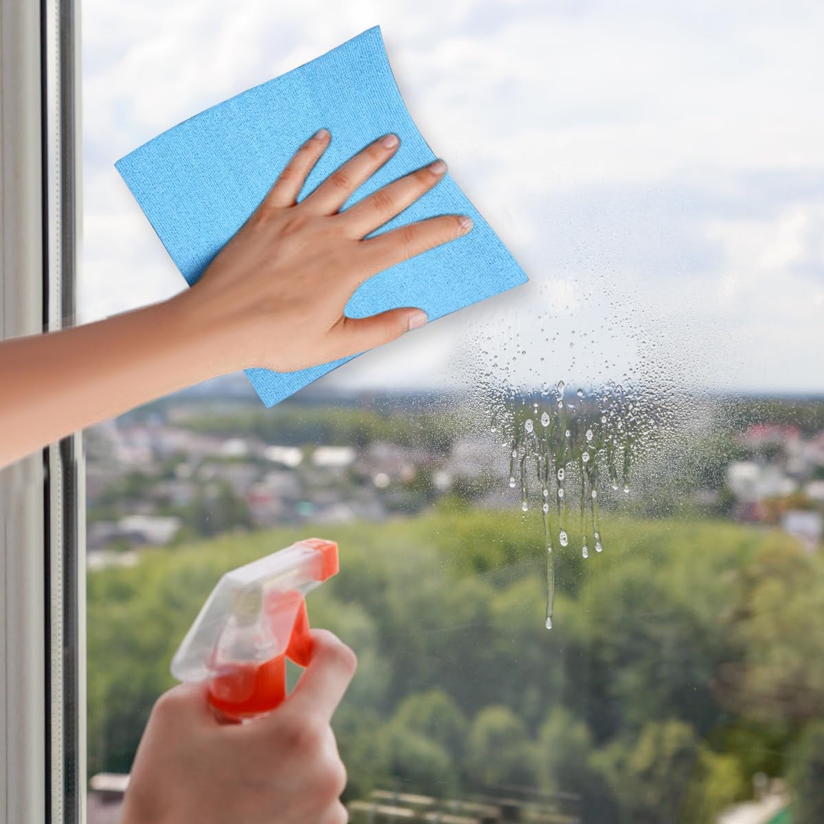 Gala Actifiber Kitchen Sponge Cloth for Table, Glass and Kitchen Cleaning, Microfiber and PVA Cleaning Cloth, 3 Pcs, Multicolour