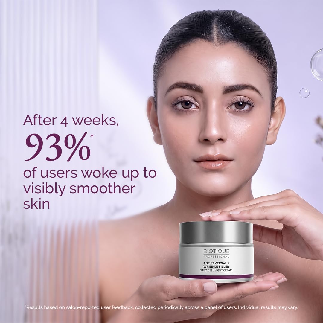 Biotique Professional Age Reversal + Wrinkle Filler Stem Cell Night Cream 50gm