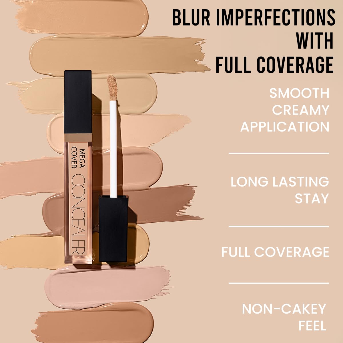 INSIGHT Mega Cover Concealer - LP-05 | Natural Matte Finish | Infused with Vitamin E, Green Tea | Long Lasting | Easily Blendable - 10g