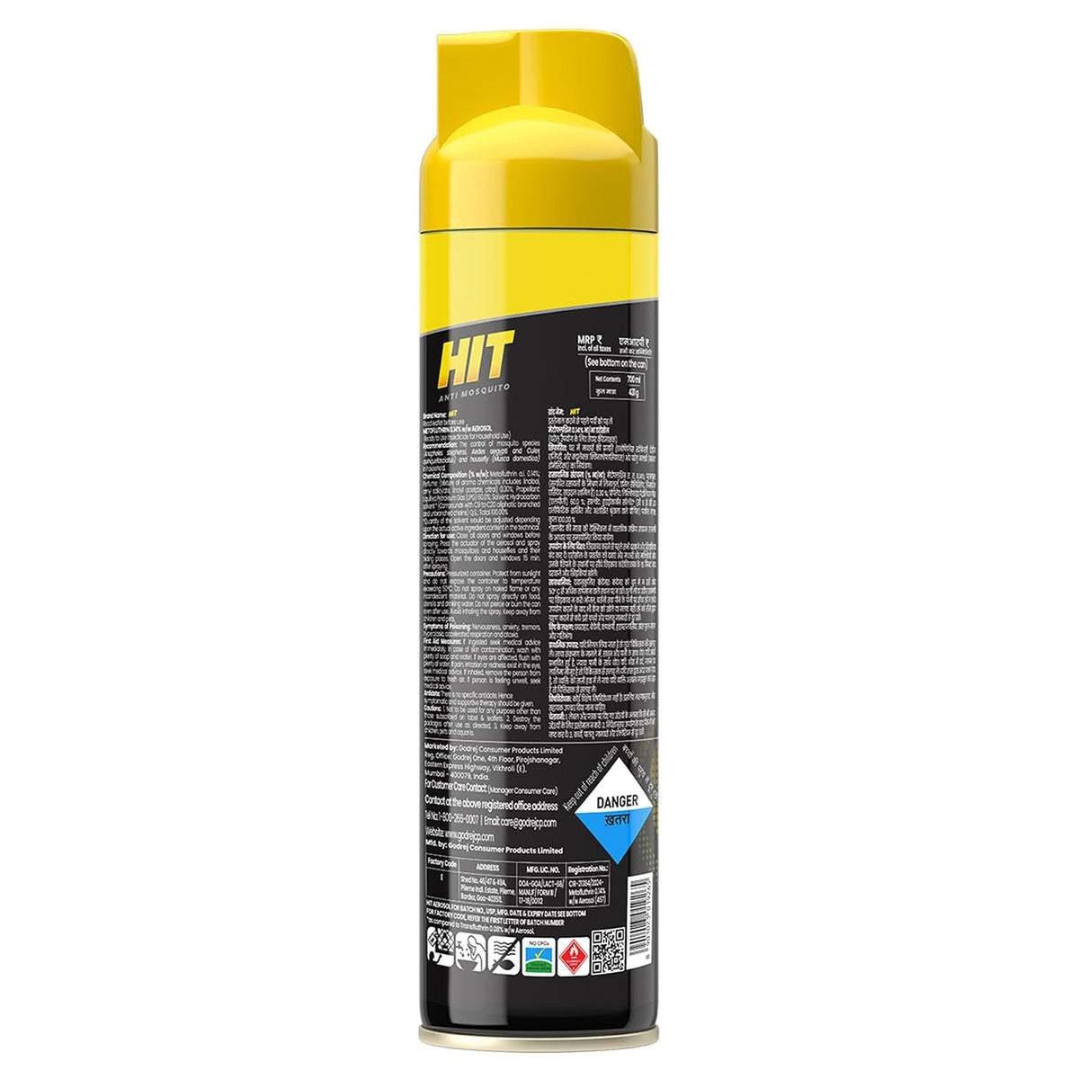 HIT Flying Insect Killer - Mosquito & Fly Killer Spray (700ml) | Lime Fragrance | Instant Kill | Protection from Dengue & Malaria, pack of 1