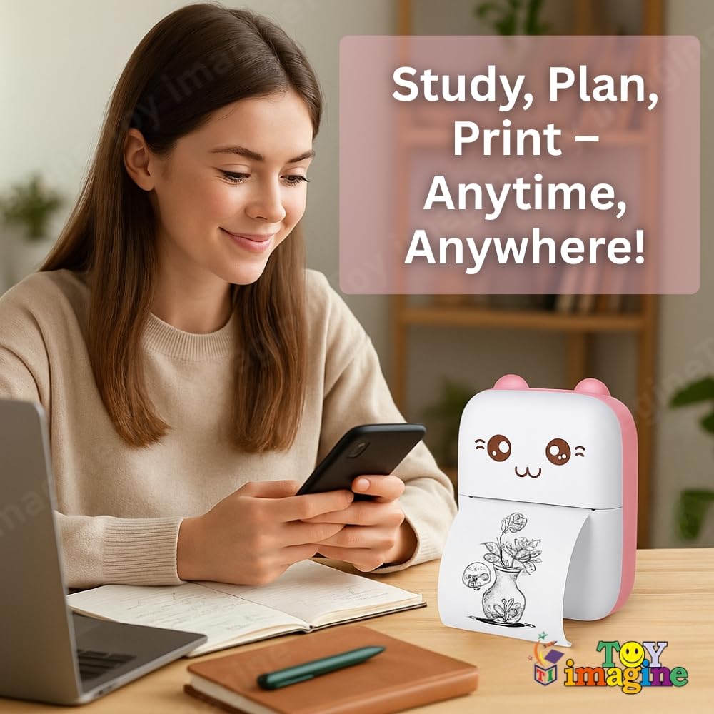 Toy Imagine Mini Portable Thermal Printer, Pink