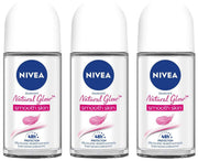 NIVEA Natural Glow Smooth Skin Deodorant Roll On for Women, 50ml (originally Whitening Smooth Skin) (Pack of 3)