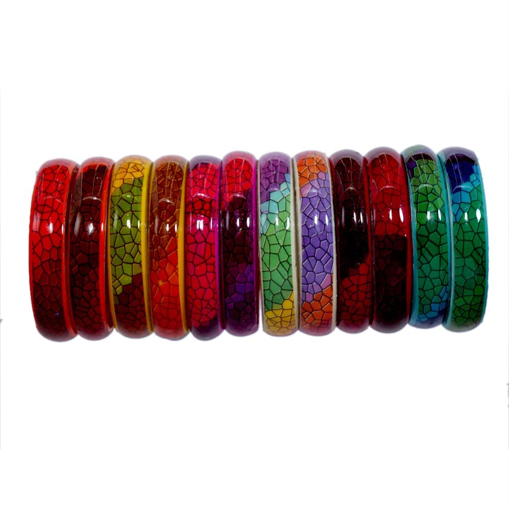 NMII Multicolour Glass Kada Set For Women and Girls with Sleek Finish & Abstract Design | Glass Bangles For Women | Kada For Girls Daily/Party/Office | Fashion Jewellery