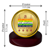 DIVINITI 24K Gold Plated Religious Car Dashboard Frame | Premium God Idol Frame for Car, Home Mandir & Office Table | Spiritual Gift, Decorative Showpiece | Namokar Mantra