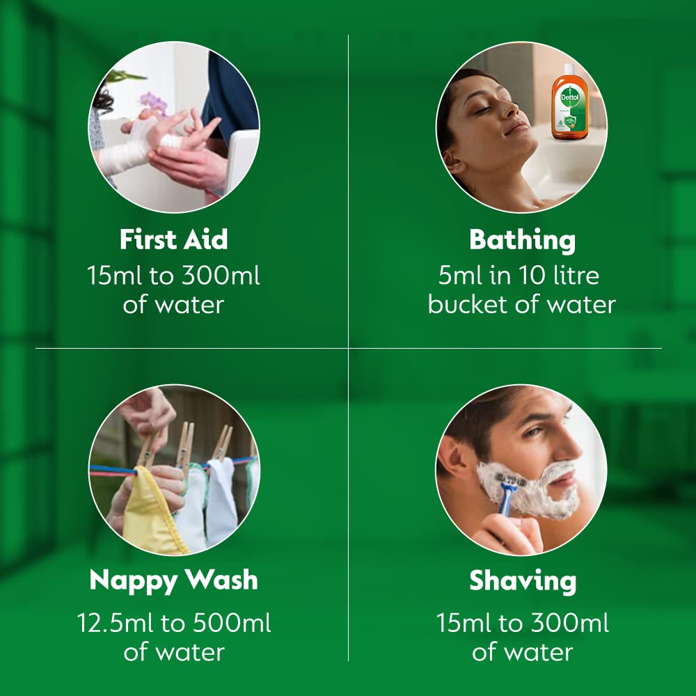 Dettol Antiseptic Disinfectant liquid for First aid, Surface Cleaning and Personal Hygiene, 250ml, Pack of 2