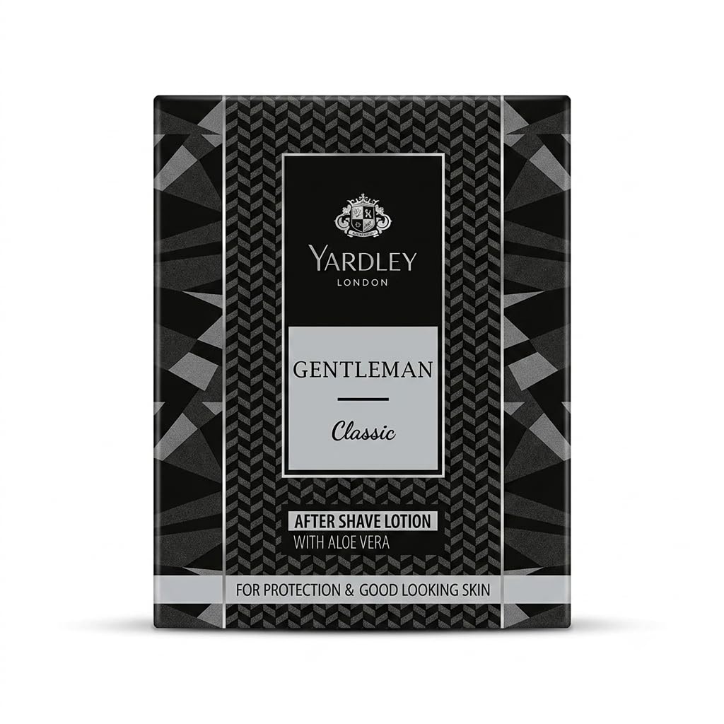Yardley London Gentleman Classic After Shave Lotion with Aloe Vera | Soothes & Refreshes Skin After Shaving | Men's After Shave | Helps Protect Skin & Reduce Post-Shave Discomfort | 50ml