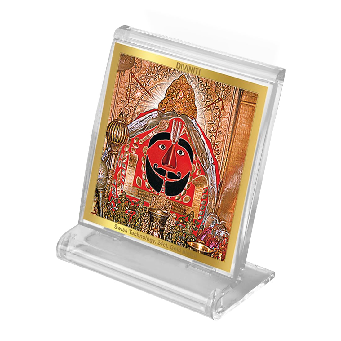 DIVINITI 24K Gold Plated Religious Car Dashboard Frame | Premium God Idol Frame for Car, Home Mandir & Office Table | Spiritual Gift, Decorative Showpiece | Salasar Balaji