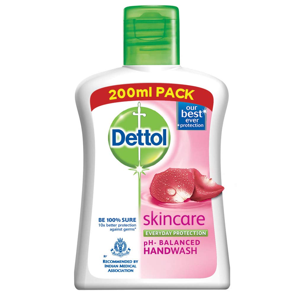 Dettol Skincare Germ Protection Handwash Liquid Soap Flip Top, 200ml