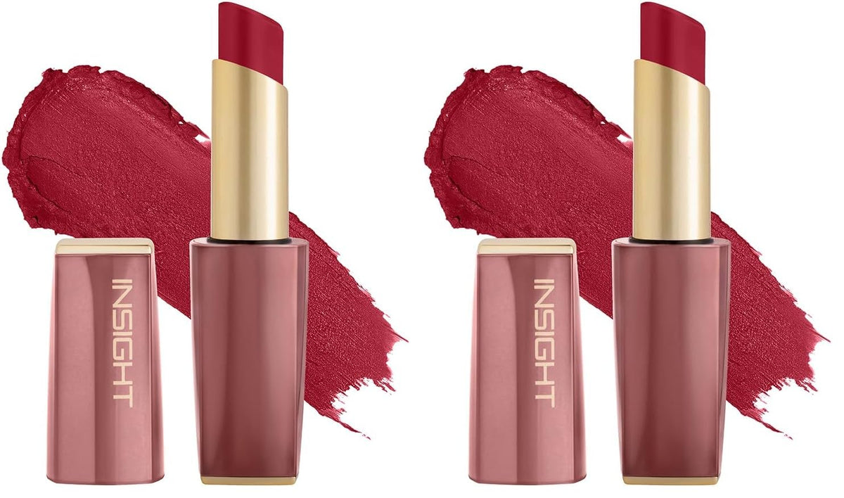 INSIGHT Pure Matte Lipstick - Seen Zone| High Pigment, Long Lasting Smooth Matte Finish | Enriched with Vitamin E & Coconut Oil - 3.3 g (Pack of 2)
