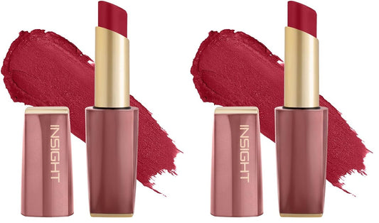 INSIGHT Pure Matte Lipstick - Seen Zone| High Pigment, Long Lasting Smooth Matte Finish | Enriched with Vitamin E & Coconut Oil - 3.3 g (Pack of 2)