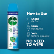 Dettol Disinfectant Sanitizer Spray Bottle (Pack of 2 - 225 ml each) | Germ Kill on Hard and Soft Surfaces