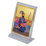 DIVINITI 24K Gold Plated Religious Car Dashboard Frame | Premium God Idol Frame for Car, Home Mandir & Office Table | Spiritual Gift, Decorative Showpiece | Guru Gobind Singh