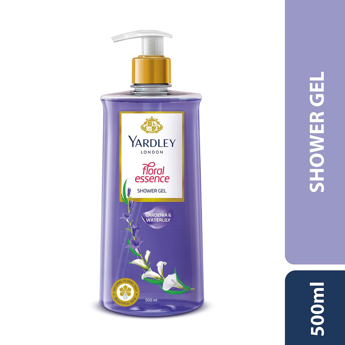 Yardley London| Shower Gel| Floral Essence| With Natural Floral Oils Of Gardenia & Waterlily| No Parabens| No Silicones | 500ml