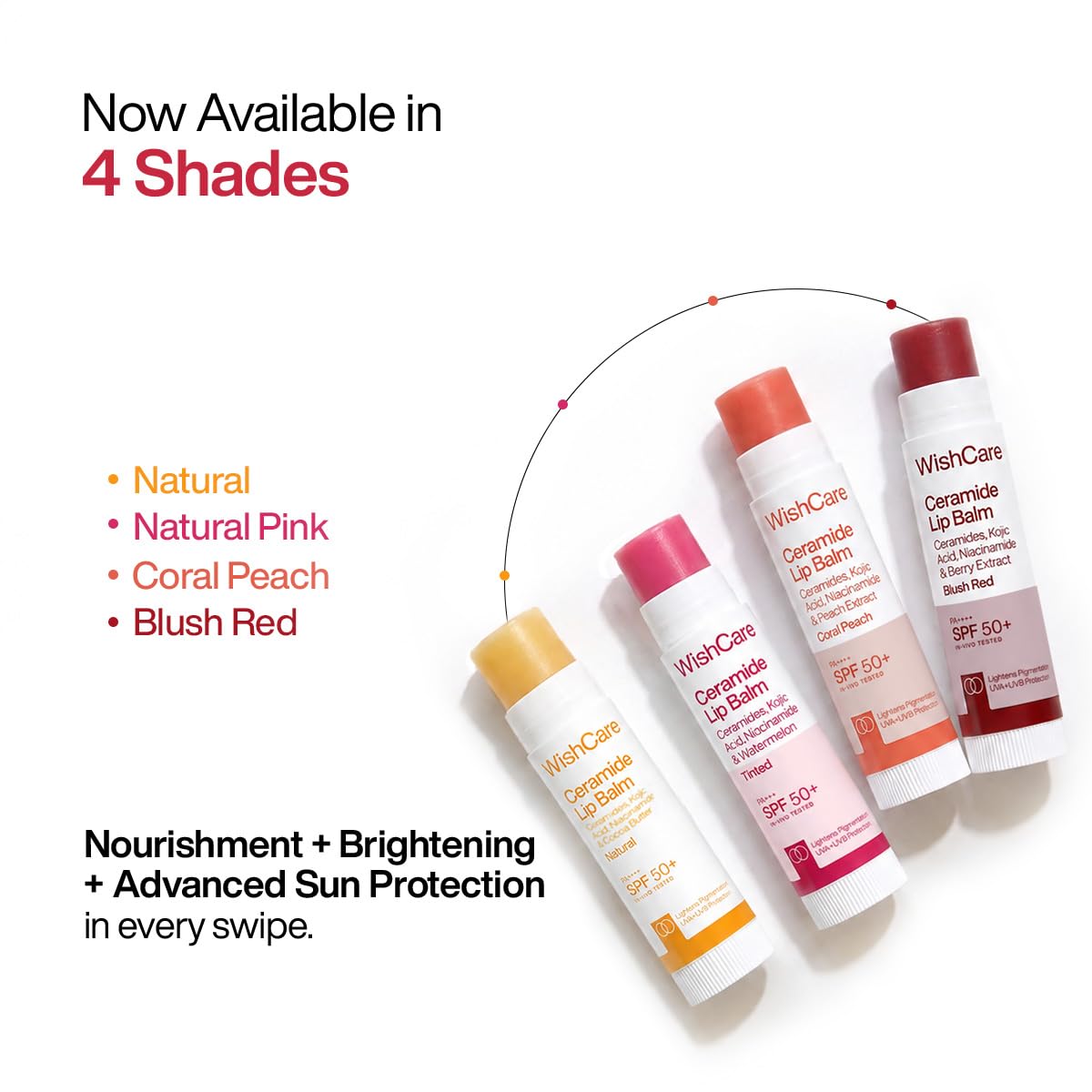 WishCare Tinted Lip Balm SPF 50 PA++++ | Brightening Lip Balm for Dark Lips | In-Vivo Tested | Kojic Acid & Niacinamide | For Women | 5g (packaging may vary)