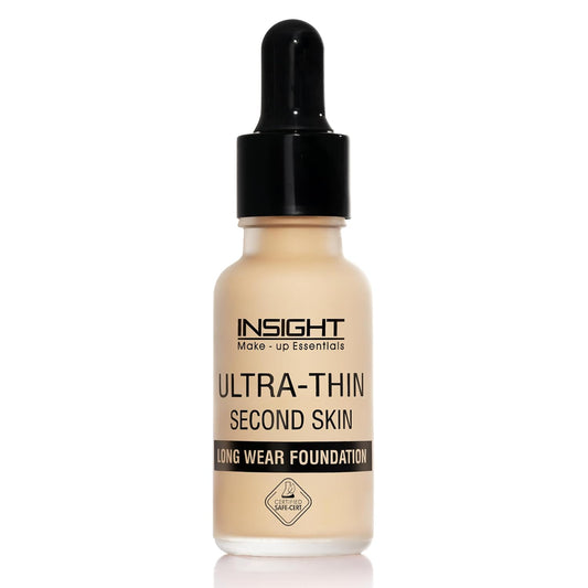 INSIGHT Ultra-Thin Second Skin Foundation 20ml | Long Wear Liquid Matte, Waterproof, Full Coverage, Oil-Free, SPF 15, Lightweight Base – Sun Beige