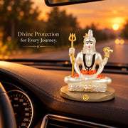 DIVINITI 999 Silver-Plated Lord Shiva Idol with Gold Accents | Mahadev Murti for Home, Office & Puja Mandir | Diwali, Mahashivratri & Housewarming Gift with Premium Gift Box | 8 x 7 CM