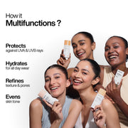 WishCare Daily Fluid Tinted Sunscreen SPF50 PA++++ | R302 | Broad Spectrum Protection for all skin types | In-Vivo Tested Tinted Sun Screen | D-Panthenol, Niacinamide, Ectoin & Ginseng | Evens & Protects | 50ml