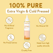 WishCare® Pure Cold Pressed Sweet Almond Oil for Hair Growth and Glowing Skin & Face - 200ml
