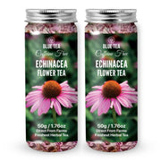 BLUE TEA - Echinacea (Cone) Flower - 100g - 100 Cups (Pack Of 2) | IMMUNITY BOOSTER | Flower Based - Herbal Tea - Caffeine Free - No Preservatives | Pet Jar Packaging