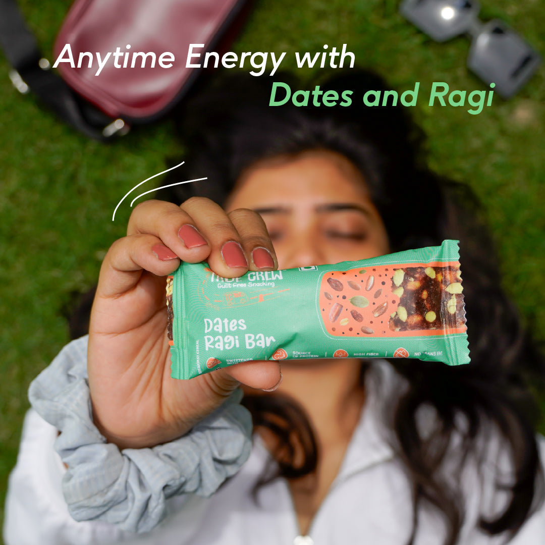 Sri Sri Tattva TRUE CREW - Dates Ragi Bar, 25 g Each (Pack of 10)