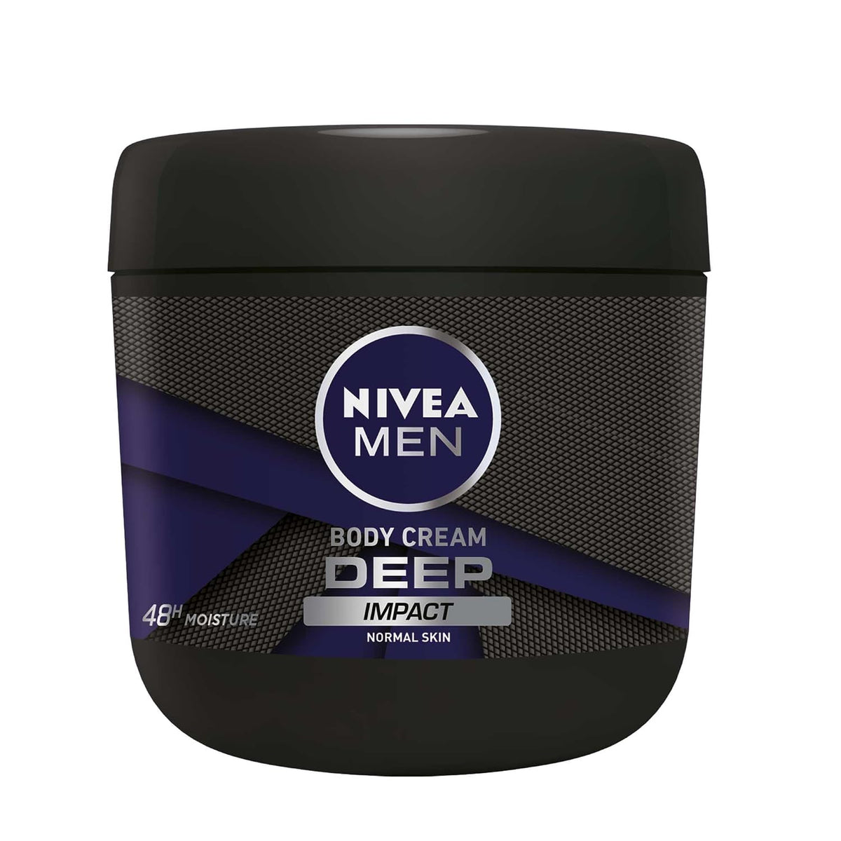 NIVEA MEN Deep Impact Body Cream with Black Carbon, 48H Intensive Moisture, Woody & Spicy Scent, for Normal Skin, 400 ml