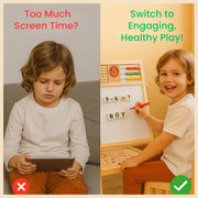 Toy Imagine Wooden 2 in 1 White Board & Black Board for Kids