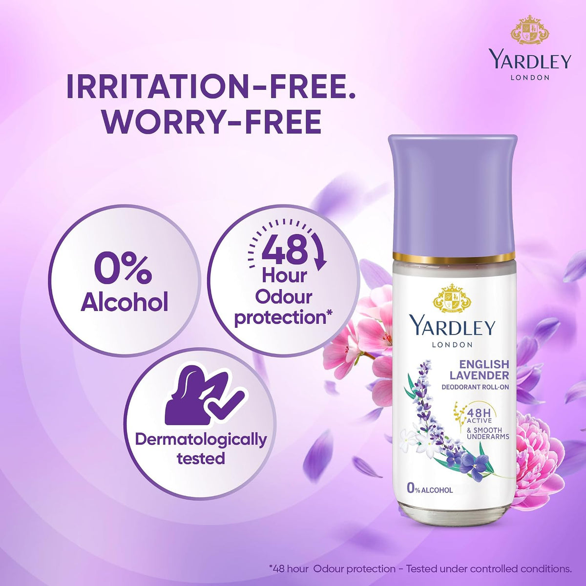 Yardley London English Lavender Roll On Deodorant for Women 65ml