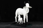NMII Home & Office Decor Glass Cow with Calf Idols, Figurines, Statue, Cow Showpieces for Decoration | Décorative Items for Living & Bedroom | Gift Items | Cow Miniatures Sculptures | Glass Cow Idols