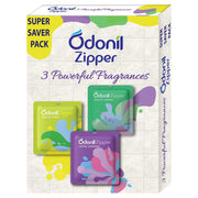 Odonil Bathroom Air Freshener Blocks 288g (72g*4) | Mixed Fragrances & Odonil Bathroom Air Freshener Zipper Mix -30gm Citrus, Jasmine, Lavender(10gm*3)