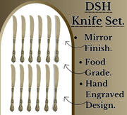 DSH Brass Handcrafted Butter Knife Multifunctional Butter Knife For Cold Butter Grater Cheese Spreader For Home Kitchen Breakfast And Dinner.(BR-KNIFEking-12P)