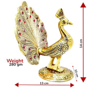 KridayKraft Peacock Metal Statue Idol Decorative Showpiece Feng Shui As Table Top Figurine for Living Room Bedroom Home Office Décor for Decoration & Gifting Purpose