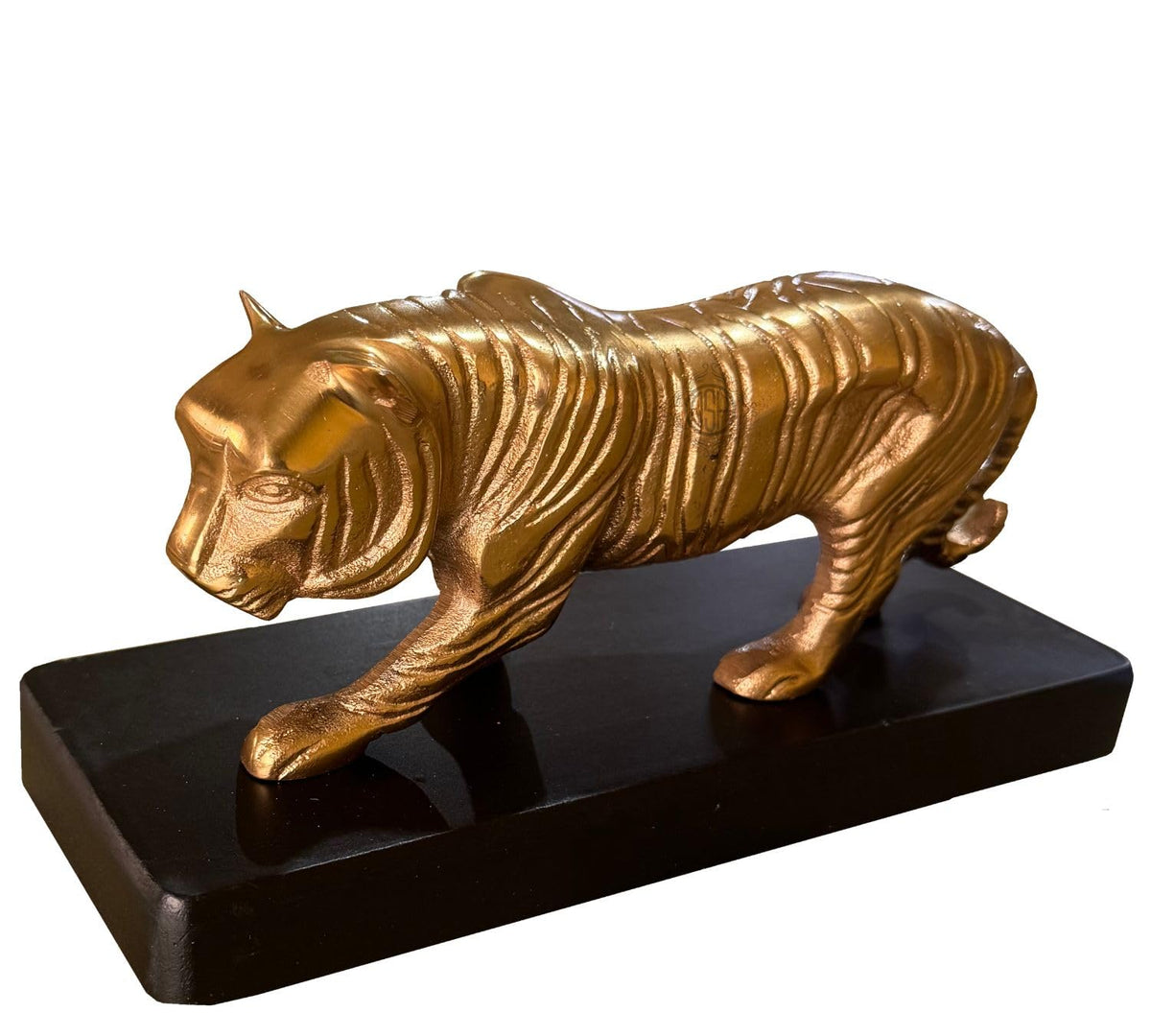DSH Pure Brass Tiger Showpiece for Home Decor Living Room Decorative Items Best Gift Items for Home Decoration (Small)
