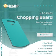 E-COSMOS® Plastic Cutting/Chopping Board for Kitchen, Heavy-Duty & Durable Kitchen Board for Vegetable and Meat Chopping, Anti-Slip Grip, Easy to Clean (Turquoise) (34L X 22W)
