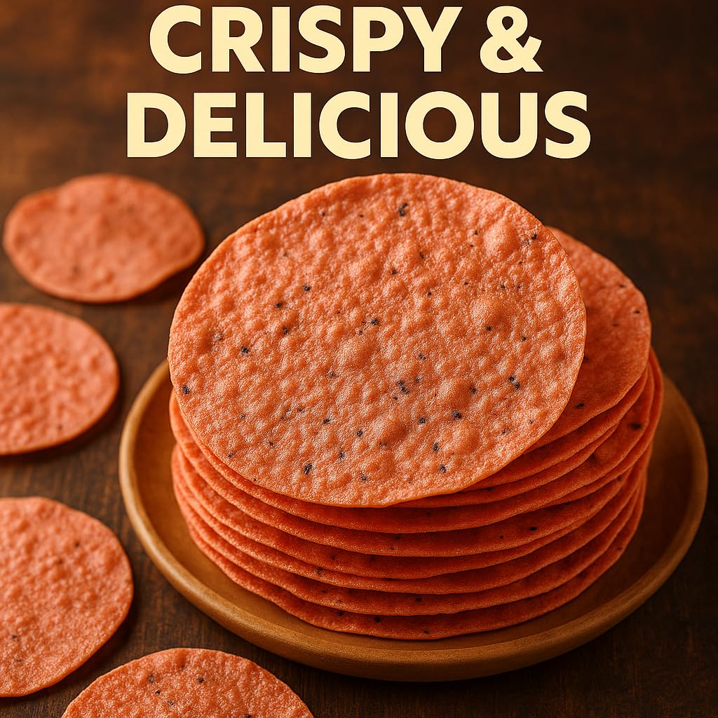 NatureVit Chana Lasun Papad 400g | Handmade Moong Garlic Papad | Traditional Rajasthani Snack | Crispy, Spicy & Flavorful | Sun-Dried & Ready to Fry