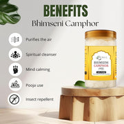 Brijbooti Original Bhimseni Camphor 350g | Bhimseni Kapoor | 100% Pure & Natural Kapoor for Pooja, Aarti, Hawan, Aromatherapy & Air Freshener | Zero Residue