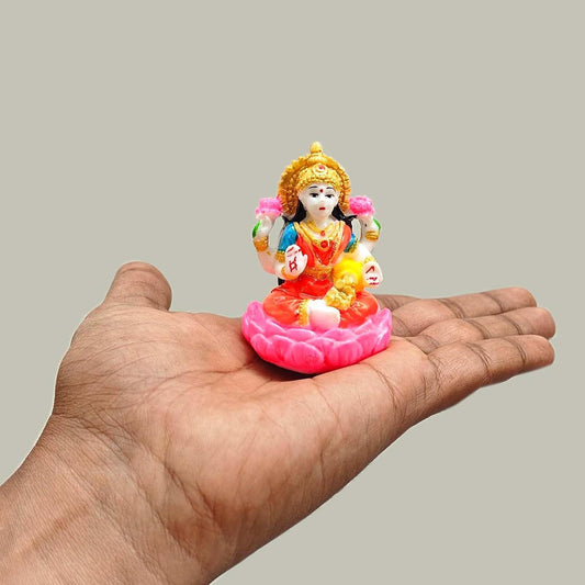 SHINDE EXPORTS Goddess laxmi Devi Marble murti Lakshmi Statue Idol for Home Pooja (Small Size 2.5 inches)