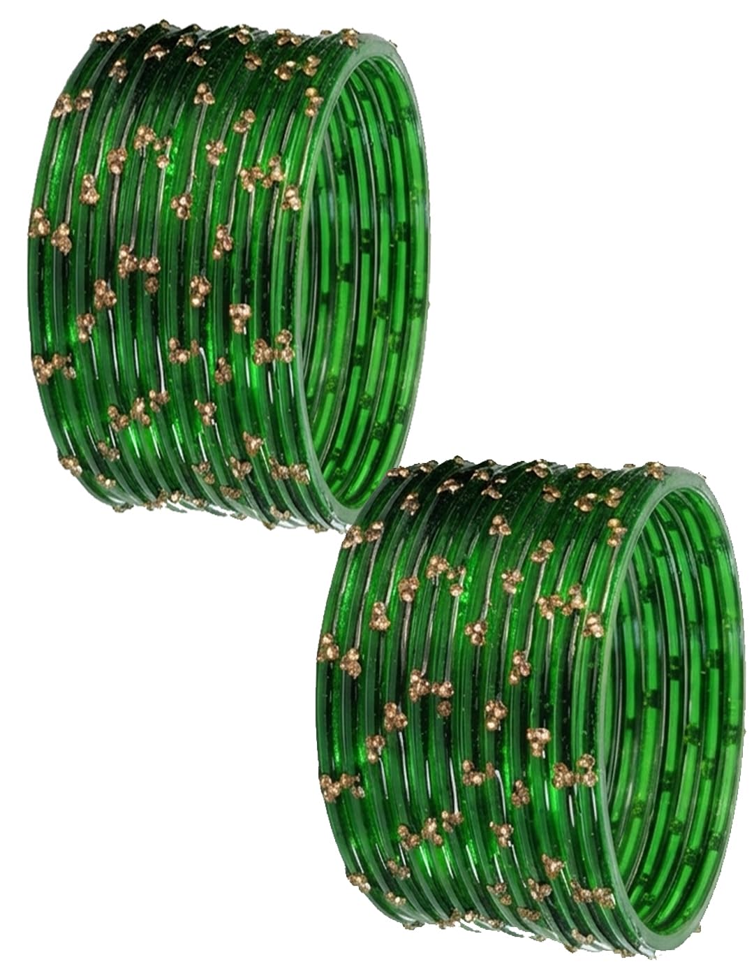 NMII Viral & Trendy Glass Bangles with Zircon Gemstone Work For Women & Girls | Designer Glass ki Chudi | Stylish Kanch Ki Choodi | Stylish Girl's Bangles Bracelet for Wedding, Party - Set of 24