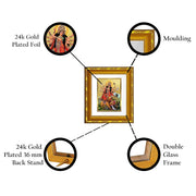 Diviniti Goddess Durga Gold Plated Wall Photo Frame, Table Décor| DG Frame 103 Size 1 and 24K Gold Plated Foil| Religious Photo Frame Idol For Pooja, Gifts Items (16.5 CM X 15.5 CM)