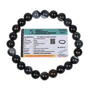 ASTRODIDI Natural Certified Black Sulemani Hakik Stone Bracelet with Lab Report | Aqeeq Agate Akik Kala Haqiq Gemstone
